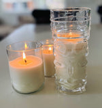 Meditation Candles, 3 Piece Unscented  Candle Set (Clear Glass)