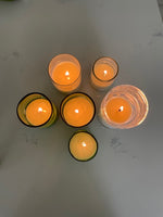 Meditation Candles, 3 Piece Candle Set-Unscented or Scented w/ your choice (Green Glass)